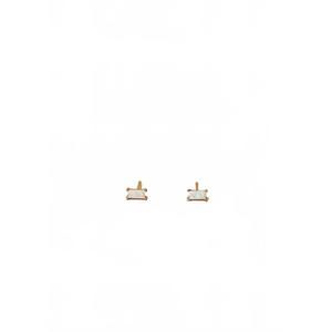 NEW JAXKELLY women's baguette stud earrings in white opal